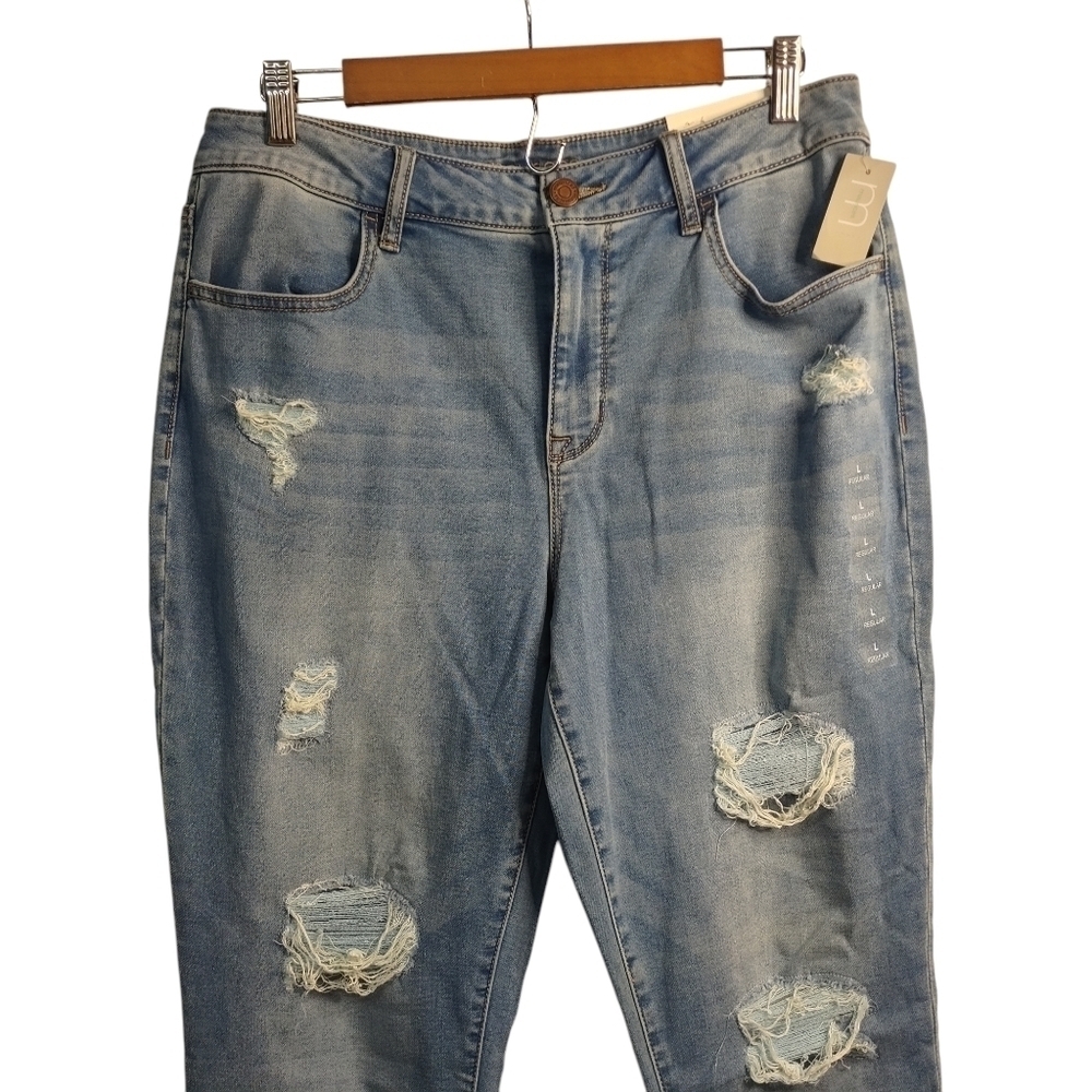 Maurices Jegging Jeans Women's Blue Distressed Super Soft High Rise Size L NWT - Picture 4 of 14